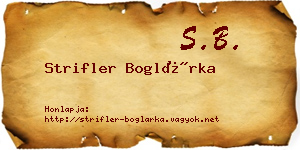 Strifler Boglárka névjegykártya